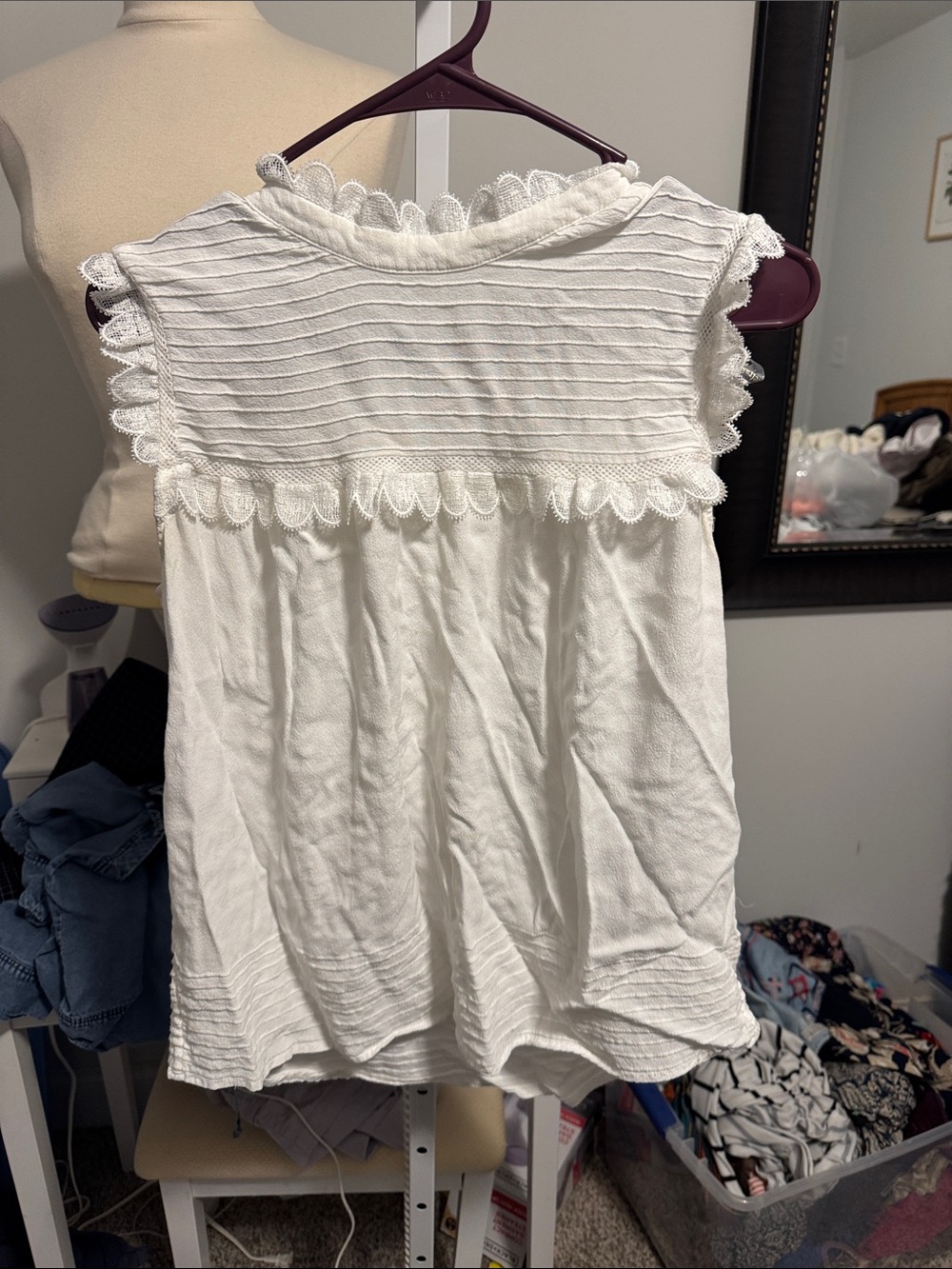 Daniel Rainn White Lace-Trim Girl's Dress